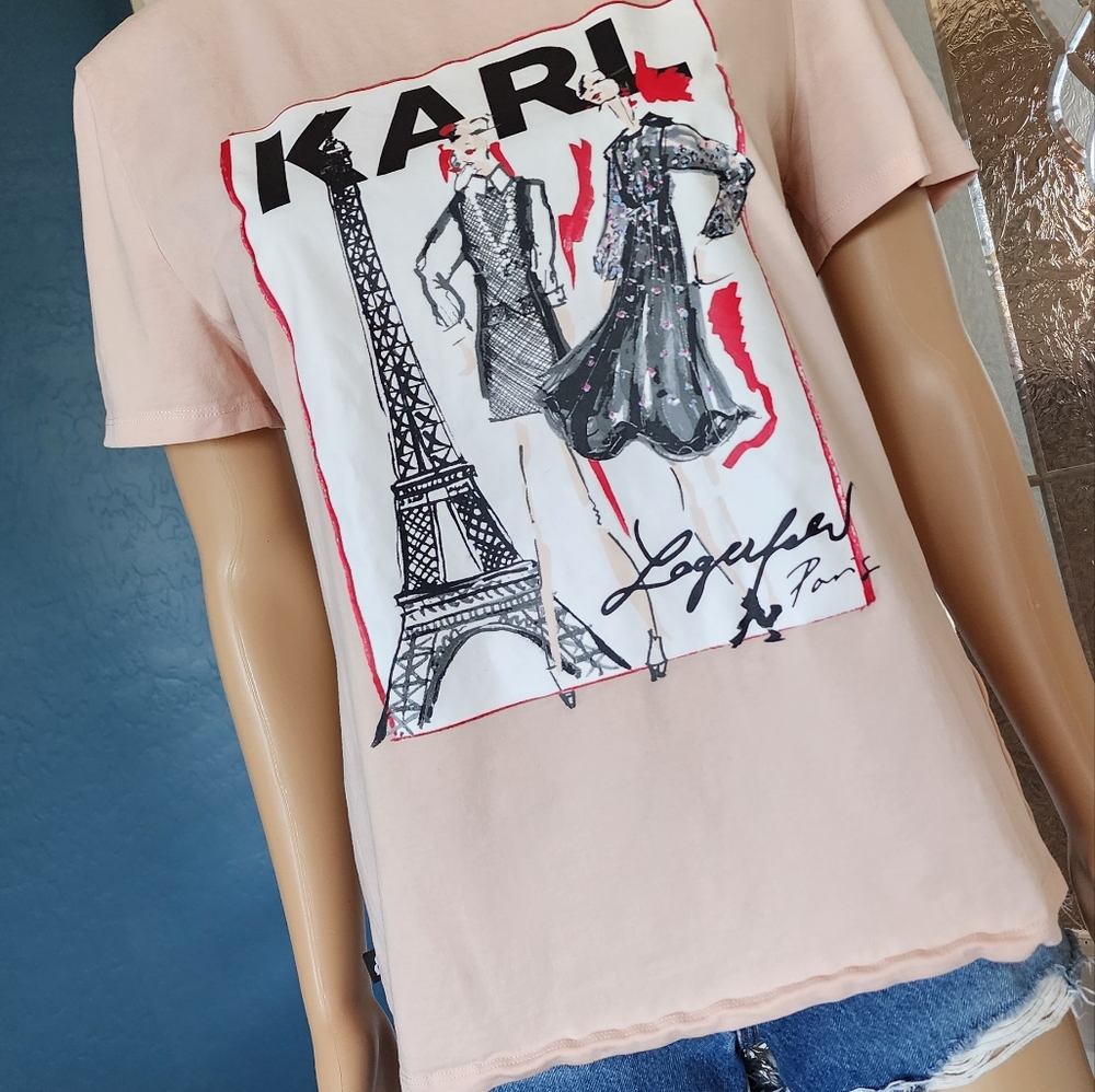KARL LAGERFELD PARIS TEE SZ M - Picture 5 of 16